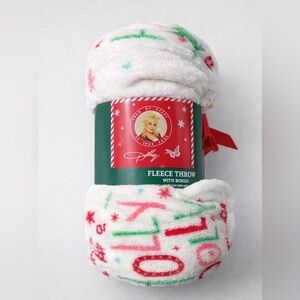 Dolly Parton Holiday Fleece Throw Blanket – 50” x 60” Festive Christmas Print